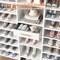 Tall Shoe Organizer with 10 Shelves, Non-Woven Drawer and Hanging Hooks